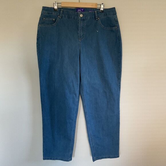 Just My Size Jeans Sz 18WP Short Blue Classic Fit Stretch Denim Slimming Preppy - Picture 1 of 6